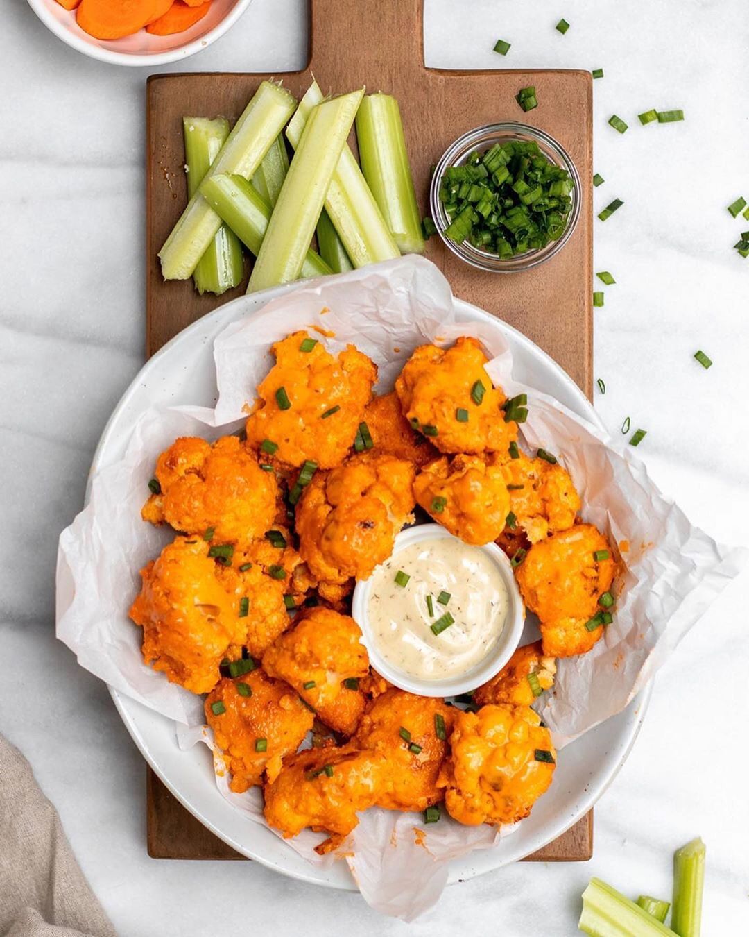 Spicy Buffalo Cauliflower with Vegan Option