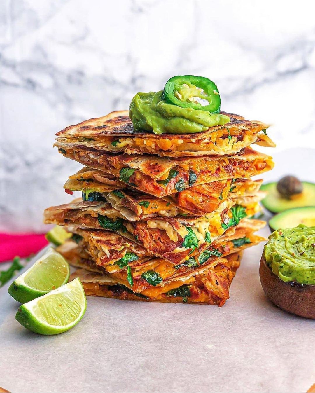 Vegan Jackfruit Barbacoa Quesadillas
