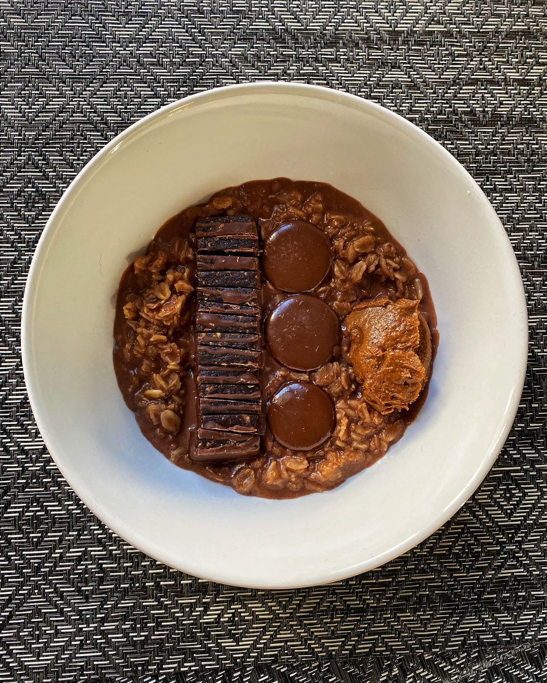 Chocolate Oat Porridge with Toppings