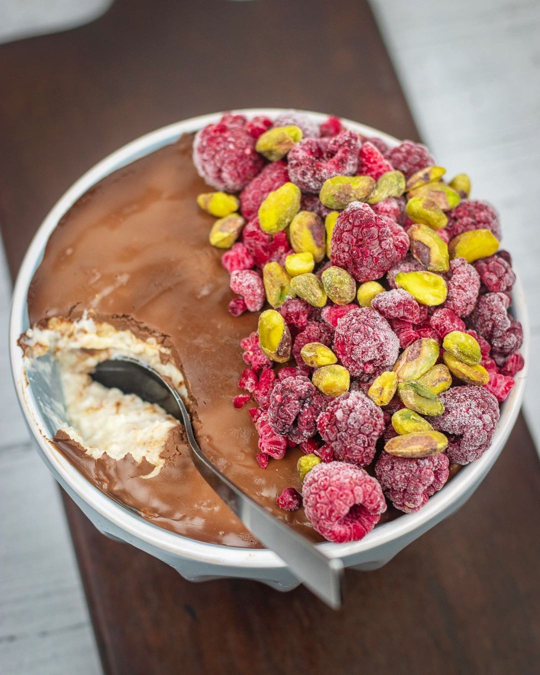 Chocolate Topped Chilled Oats