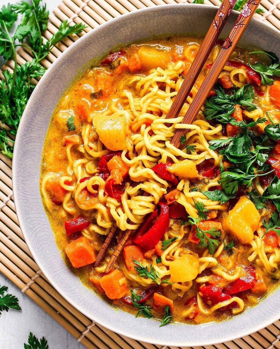 Mango and Coconut Noodle Curry