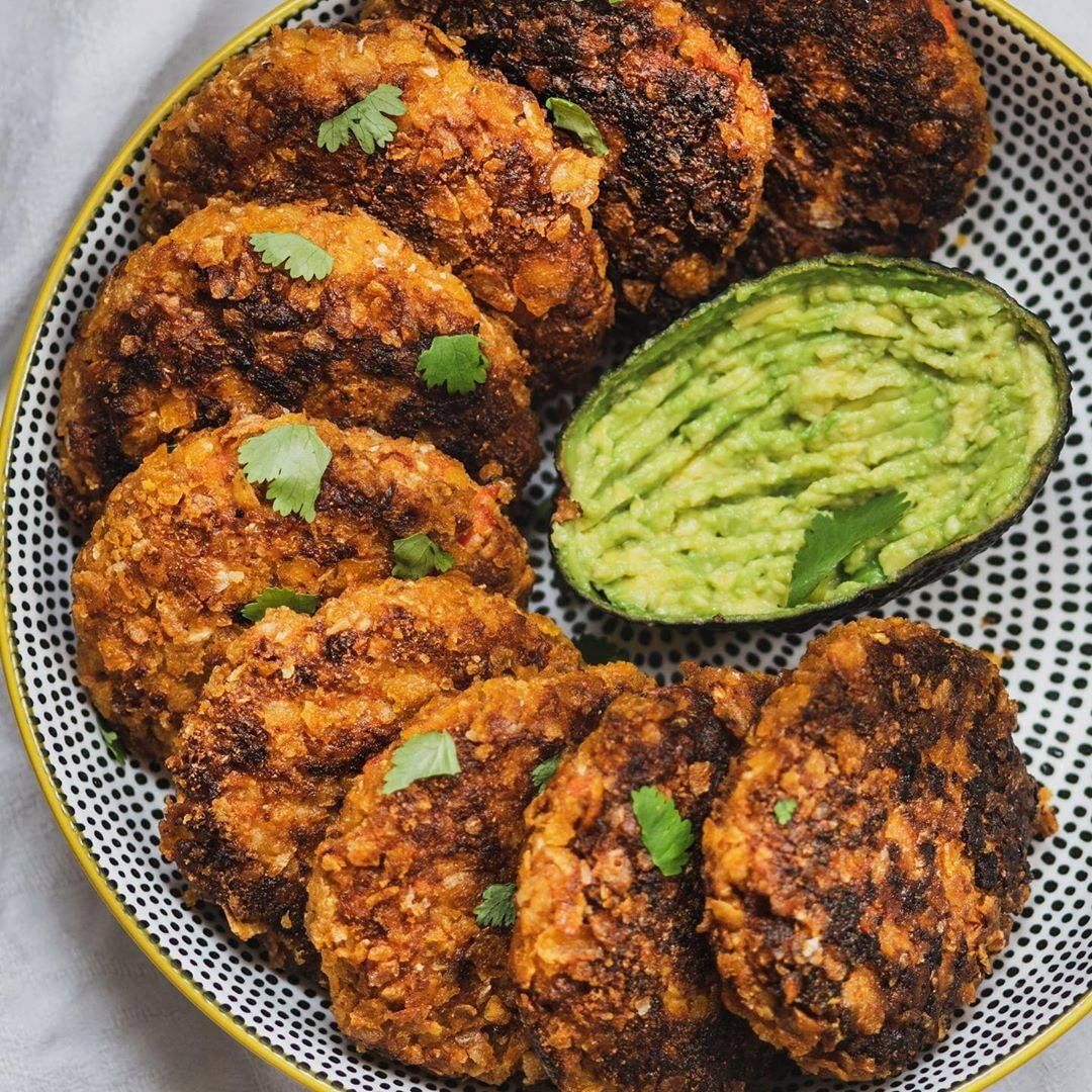 Cornflake Crusted Cajun Vegan Burgers