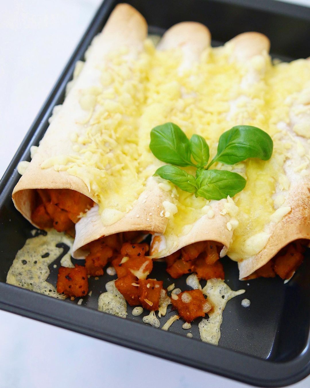 Creamy Crispy Cheesy Vegan Enchiladas