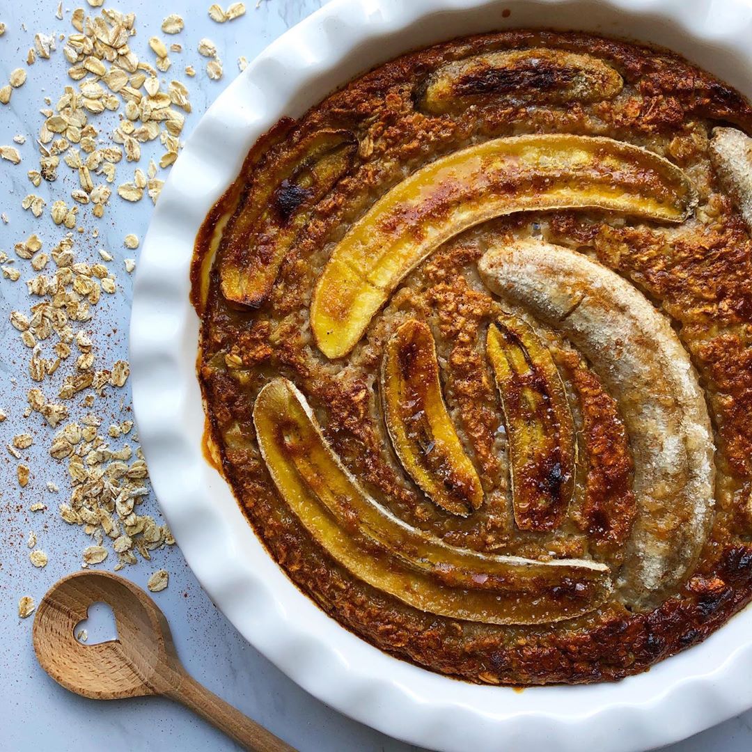 Banana Baked Oats with Caramelized Bananas