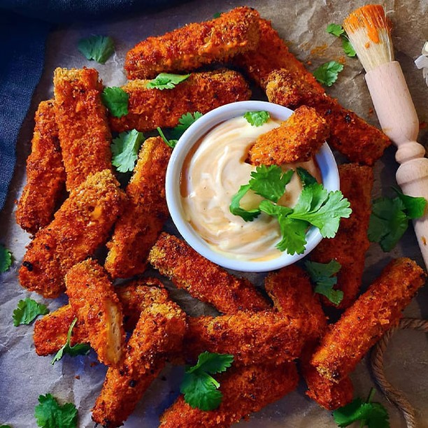 Crispy Baked Tofu Tenders with Dip