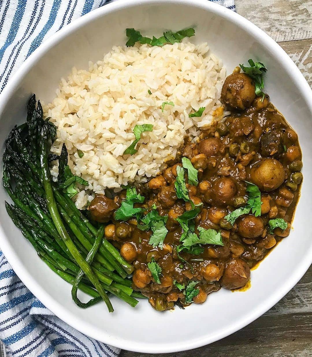 Spicy Chickpea, Baby Potato, and Pea Curry