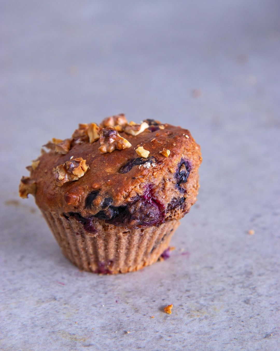 Healthy Blueberry Walnut Muffins