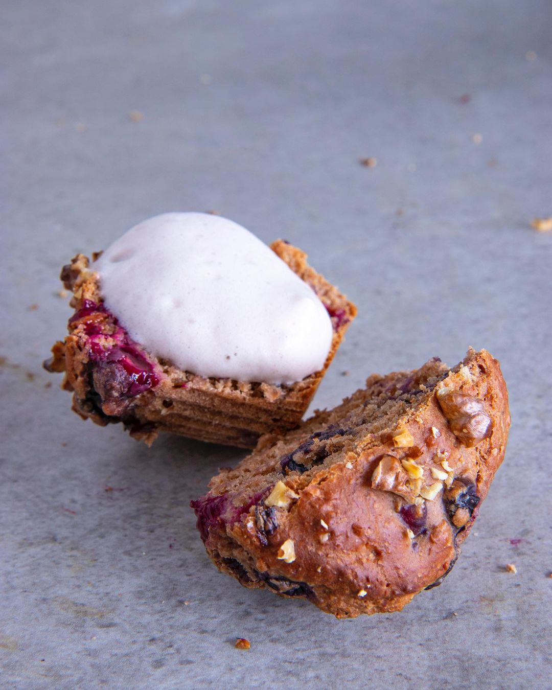 Healthy Blueberry Walnut Muffins