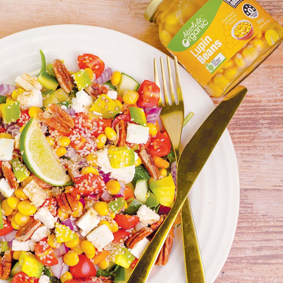 Lupin Bean Salad with Fresh Vegetables